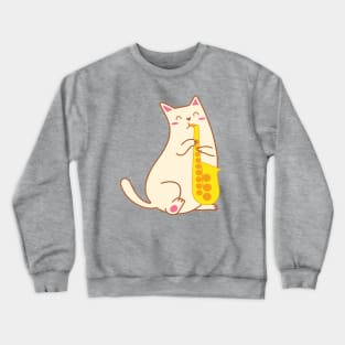 Saxophone Cat - Full Front Crewneck Sweatshirt